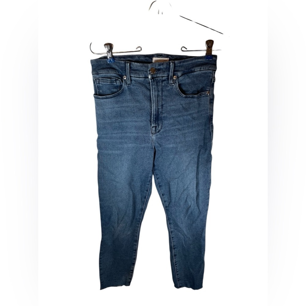 Good American Women’s  Good Waist  Skinny Cropped Jeans